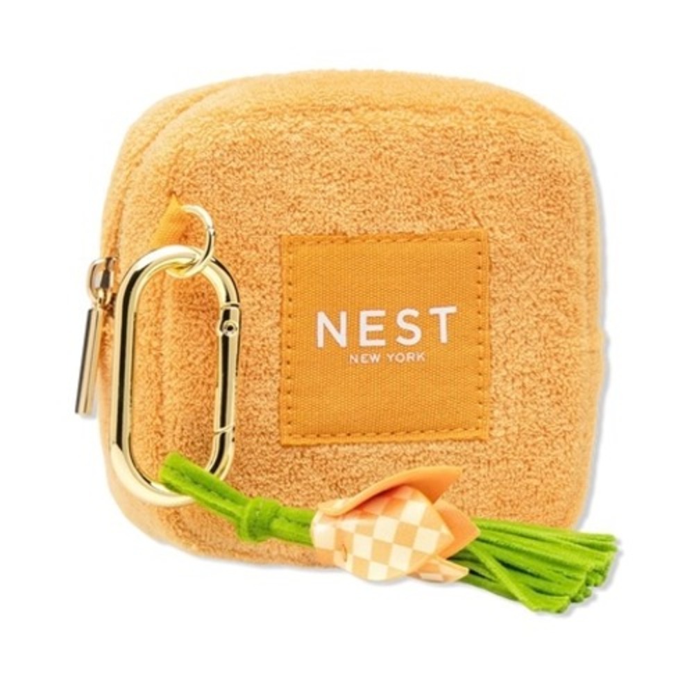 NEST OS Orange Pouch Women's Terry Cloth Keychain Travel Bag